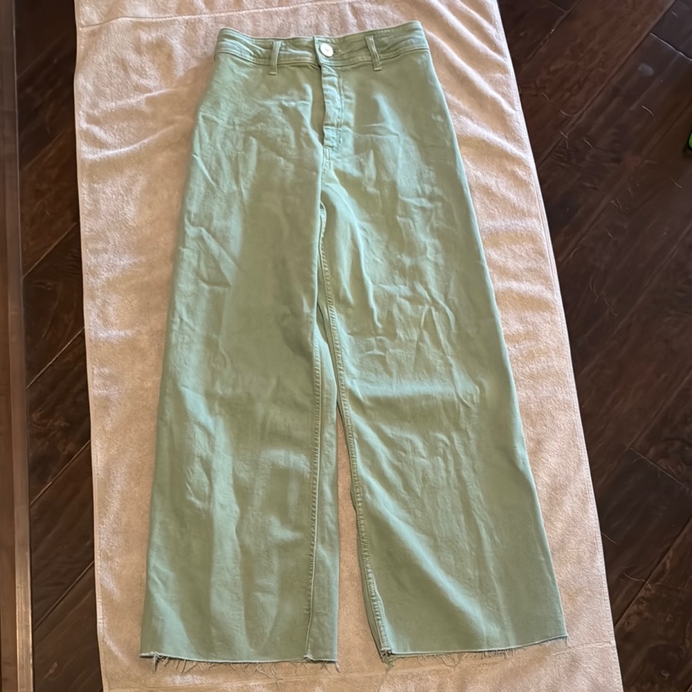 Zara Light Green Denim Trousers